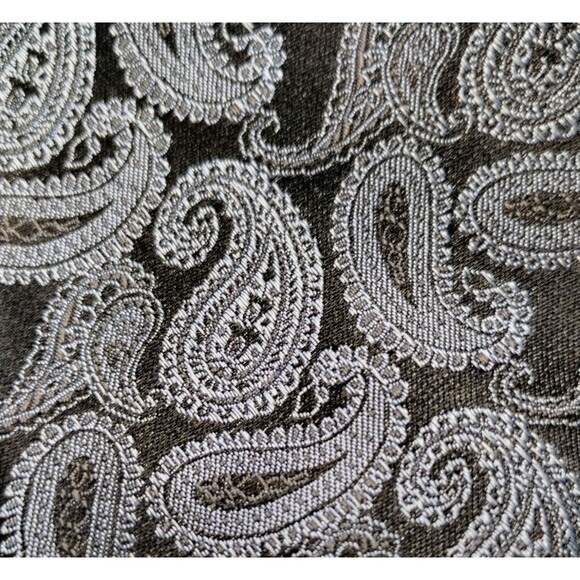 Neck Tie 100% Silk Light Blue Black Classic Paisley 60" Hand Sewn Vintage - Picture 3 of 5